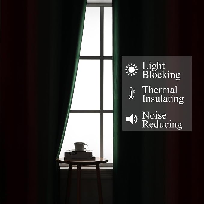 Red and Green Ombre Blackout Curtains 52Wx72L 2 Panels | Ombre Christmas - Image 3