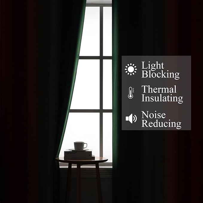 Red and Green Ombre Blackout Curtains 52Wx54L 2 Panels | Ombre Christmas - Image 3