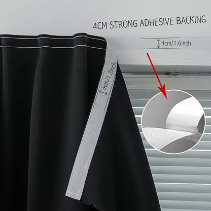 Adhesive Blackout Curtains- Self Stick Shades Window Blinds Curtains No Rod - Image 8