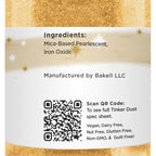 BAKELL Royal Gold Edible Glitter, 50 Grams | TINKER DUST Edible Glitter | KOSHER Certified | 100% Edible Glitter | Cakes, Cupcakes, Cake Pops, Drinks, Dessert Vegan Glitter & Dusts (50g, Royal Gold)