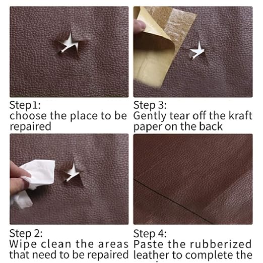 Leather Repair Tape kit Patch Heavy Duty, Retro Tan 4 x 60inch Self Adhesive - Image 4