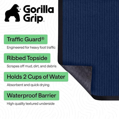 GORILLA GRIP Waterproof Traffic Guard Door Mat, Indoor and Outdoor Heavy Duty - Image 2