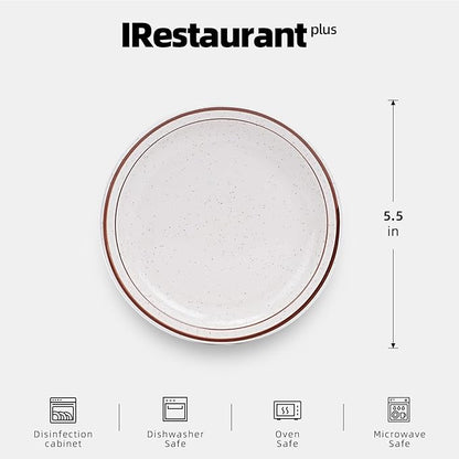 Stoneware Narrow Rim Brown Speckle, Plate 5.5", Case of 36