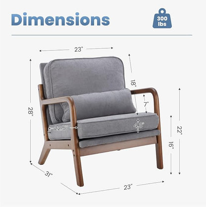 DUMOS Mid Century Accent Chair, Modern Living Room Chair - Image 3