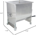 CMI Commercial Tilting Mixer Stainless Steel Manual Meat Mixers with Lid, 20Lb/10L Tilt Tank,(Mixing Maximum 15Lb for Meat),Sausage Mixer Machine Meat Processing Equipment