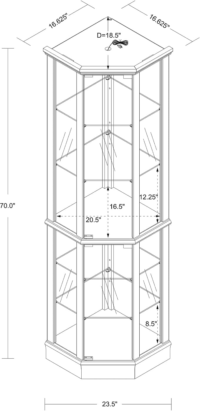 Glass Corner Display Cabinet - Image 2