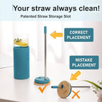2Pack Glass Tumbler w/Lid &Straw - 24oz Reusable Glass Mug/Bamboo Lid & Stainless Steel Straw -BPA Free, Leak-Proof, Dishwasher Safe for Coffee, Smoothies, Hot Beverage, Travel, Office, Home Use
