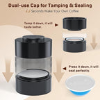 Nessus Vertuo Reusable Pods Kit, 50 Pcs [ALSeal EZ FIT] Aluminum Foil Seals for Nespresso Capsules Vertuoline, Holder and Brush, Fits for Refillable Vertuo Pods(Pods Not Included)