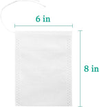 Yzurbu 100pcs Cold Brew Coffee Bags, 6'' x 8'' No Mess Disposable Filter Bag with Drawstring for Coffee Grounds & Ice Tea