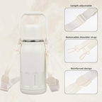 BJPKPK Insulated Water Bottle Leak Proof 27oz Stainless Steel Water Bottles with Handle and Lid Travel Metal Thermos,Beige