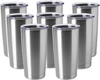 HASLE OUTFITTERS 20oz Tumblers Bulk Stainless Steel Cups with Lid Double Wall Vacuum Insulated Coffee Mugs for Cold & Hot Drinks 8 Pack