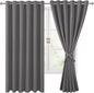 Grommet Blackout Curtains for Bedroom, 70 x 63 Inches, Light Grey | Thermal by Hiasan