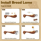 Bird Wooden Bread Lame, Handcrafted Dough Scoring Knife for Sourdough Slashing,Precision Scorer Tool with 10 Replacement Razor Blades
