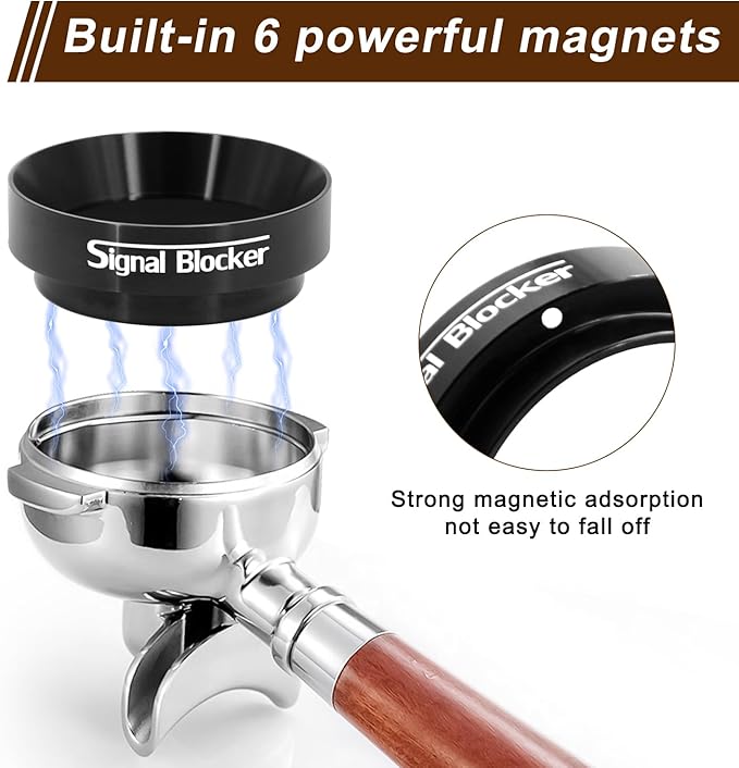 54mm Espresso Dosing Funnel & 53.5mm Puck Screen for Breville: Magnetic Coffee Dosing Ring Aluminium Metal - Reusable 1.7mm Thickness 150μm Puck Screen 316 Stainless Steel | Fits All 54mm Portafilters