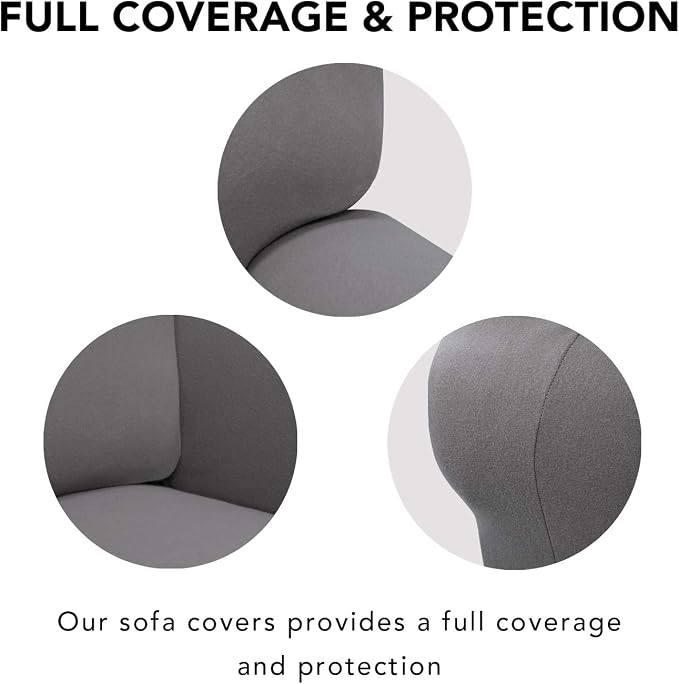 PureFit Stretch Couch Covers for Sofa Large Sofa Slipcovers Light Gray | - Image 3