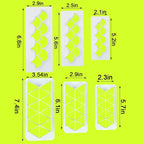 12 Pcs Cake Fondant Cutter, Fish Scale Fondant Cutters 4 Size Geometric Biscuit Cutters Cake Decorating Cookie Cutter Cake Border Decorating Tool for Square & Hexagon Cookie Cutters