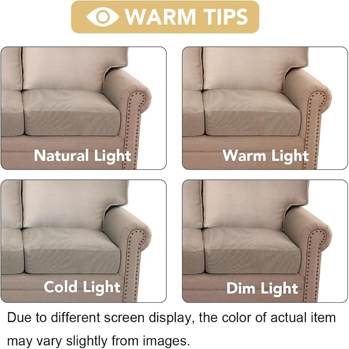 H.VERSAILTEX Super Stretch Individual Seat Sofa Covers Couch Slipcover Sets - Image 7