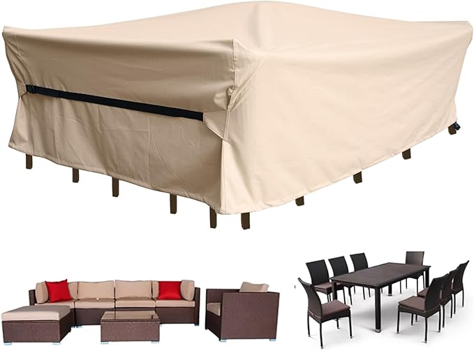 Patio Furniture Set Covers Waterproof Heavy Duty 600D Outdoor Sectional Sofa by CKCLUU