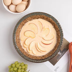 Sweejar Ceramic Pie Dish - Round Non-Stick Baking Pan for Dinner & Dessert, 10 Inches (Blue)