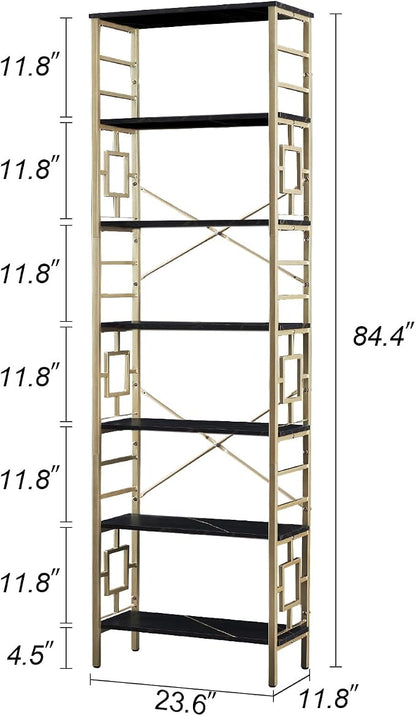 HOMISSUE Bookcase, 7-Tier Tall Bookshelf Metal Bookcase and Bookshelves - Image 2