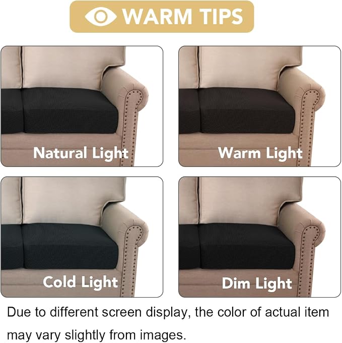 H.VERSAILTEX Super Stretch Individual Seat Cushion Covers Sofa Covers Couch - Image 7