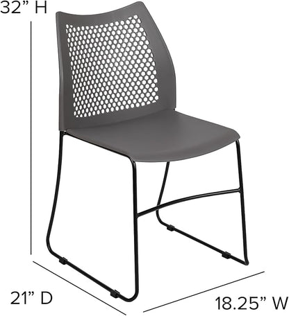 Flash Furniture HERCULES Series 661 lb. Capacity Gray Stack Chair - Image 3