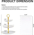 5 Pcs Dessert Table Stand Set - 2x Small 3 Tier Plastic Cupcake Display Stands Cookie Tray Rack Serving Tower & 3x Trays for Wedding Baby Shower Tea Party
