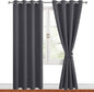 Blackout Curtains for Bedroom, 52 x 84 Inches Long, Dark Grey | Thermal by Hiasan