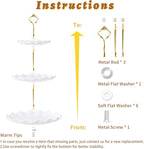 3 Tier Cupcake Stand Holder, Plastic Cup Cake Stand Towel with Tiered Serving Tray for Cupcakes, Donuts, Fruits and More, White (White)