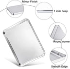 TeamFar Baking Sheet with Cooling Rack, Stainless Steel Half Size Cookie Sheet Pan and Baking Rack Set, 20’’×14’’×1’’, Non Toxic & Rust Free, Thick & Heavy Duty, Mirror Finish & Dishwasher Safe