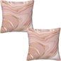 Pink and Gold Marble Throw Pillow Covers 18x18 Inch Set of 2, Abstract Art by Tebjh