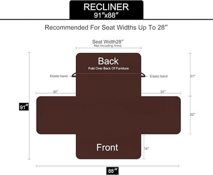 U-NICE HOME Reversible Recliner Chair Covers, Huntergreen/Sage | 28''Recliner - Image 6