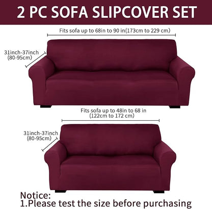 Peryiter 2 Pcs Sofa Covers Couch and Loveseat Covers Set Stretch Sofa Slipcover - Image 2