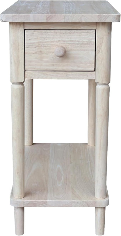 International Concepts Solid Wood Narrow Side Table Unfinished - Image 5