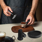 58mm Espresso Tamper, Espresso Accessories, Coffee Tamper with Espresso Distribution Tool, Wdt Tool Espresso, Espresso Tamper with Silicone Mat, Stainless Steel Base Tamper for Espresso Coffee Machine