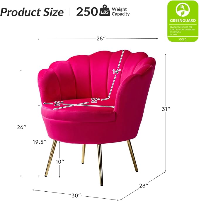 HULALA HOME Modern Velvet Accent Chairs Set of 2 - Image 2