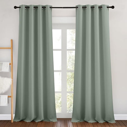 NICETOWN Sage Green Room Darkening 102 inch Curtains, Grommet Thermal Curtains by NICETOWN