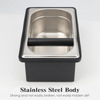 Espresso Knock Box, Stainless Steel Coffee Bag Container, With Steel Bracket And Noise Reducing Rubber Ring (L)