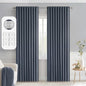 MIULEE Stone Blue Back Tab Blackout Curtains 52x90 Inch Long 2 Panels Set | Rod by MIULEE