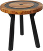 Deco 79 Teak Wood Geometric Side End Accent Table Layered Circle End Table by Deco79