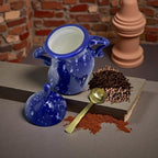 Canister With Attitude - 1.2L Ceramic Storage Jar with Lid, Airtight Kitchen Canisters Set for Coffee, Sugar & Tea | Farmhouse Flour Sugar Storage Container, Handmade with Spoon Rest (Black + White)