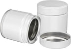 uxcell 2Pcs Round Tea Canisters, 3" x 3" Airtight Metal Tea Containers for Loose Tea, Coffee Beans, Spices - Durable, Compact, and Stylish Storage Tea Tin (White)