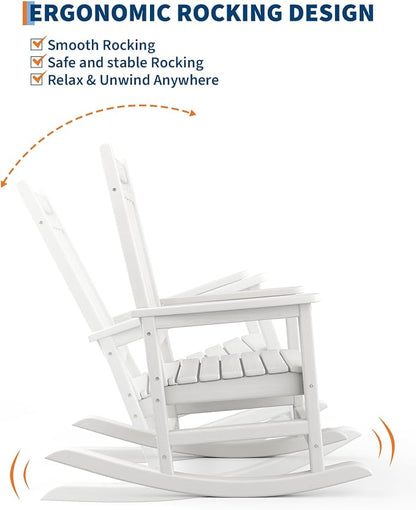 GarveeLife Poly Lumber Rocking Chair Outdoor Set of 4 - Image 4