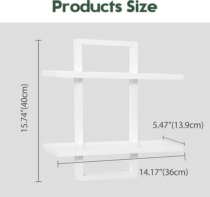 PHOENANCEE Floating Shelves for Wall, Display Hanging Shelf Set of 2, Modern - Image 3