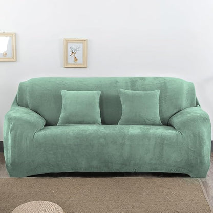 vctops 1-Piece Velvet Plush Stretch Loveseat Sofa Slipcover by vctops