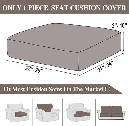 LA MEACK Couch Cushion Cover Seat Cushion Cover Stretch Armchair Cover Separate - Image 6