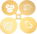4pcs Coffee Decorating Stencils,Cake Stencil Templates Decoration Foam Templates for Coffee,Dessert,Cake, Chocolate in Wedding Party Dance Valentine's Day