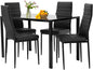 FDW | 5-Piece Dining Table Set | Black | Glass Kitchen Table by FDW