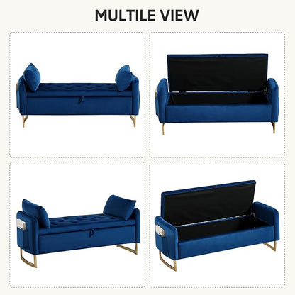 48" End of Bed Bench, Modern Storage Benches - Image 8