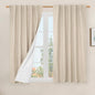 100% Blackout Short Linen Curtains 48 Inches Long, 2 Panels, Linen | Thermal by LAMIT